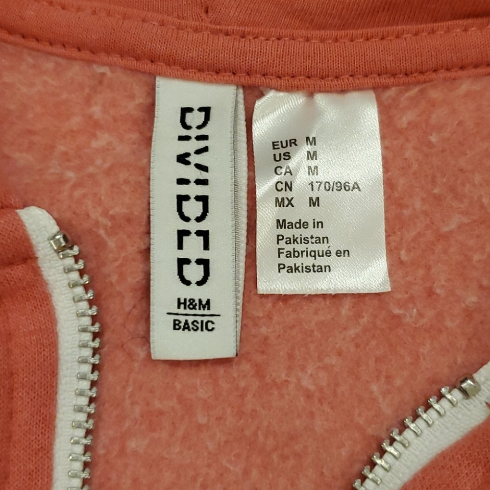 Womens Divided by H & M pink full zip sweat jacket size M - Picture 4 of 5
